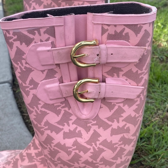 Y2K Juicy Couture PINK SCOTTIE DOG WELLIES TALL SAMMY RAIN BOOTS 9 WELLINGTON - Picture 8 of 14